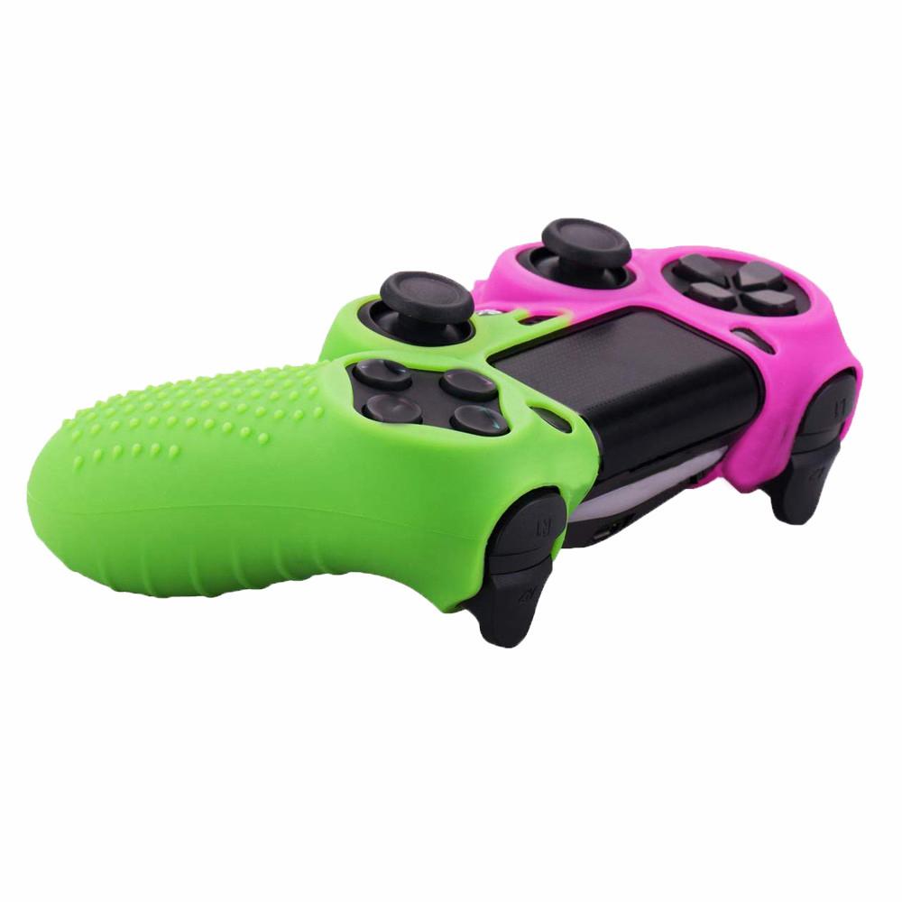 Vỏ bọc silicon ZOMTOP cho Vỏ tay cầm Dualshock 4 PS4 Pro Slim và Mũ kẹp ngón tay cái cho Phụ kiện trò chơi PlayStation 4 Màu sắc: 1 Đỏ