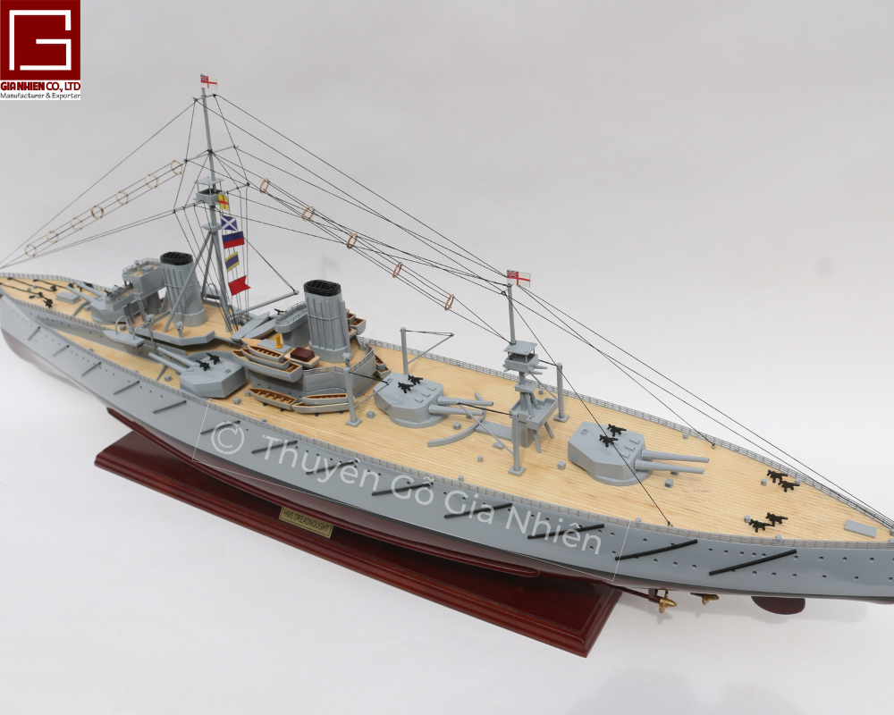Mô Hình Thuyền Gỗ Phong Thủy Dạng Thuyền Chiến HMS DREADNOUGHT Chính Hãng Hàng Xuất Khẩu Chất Lượng Cao
