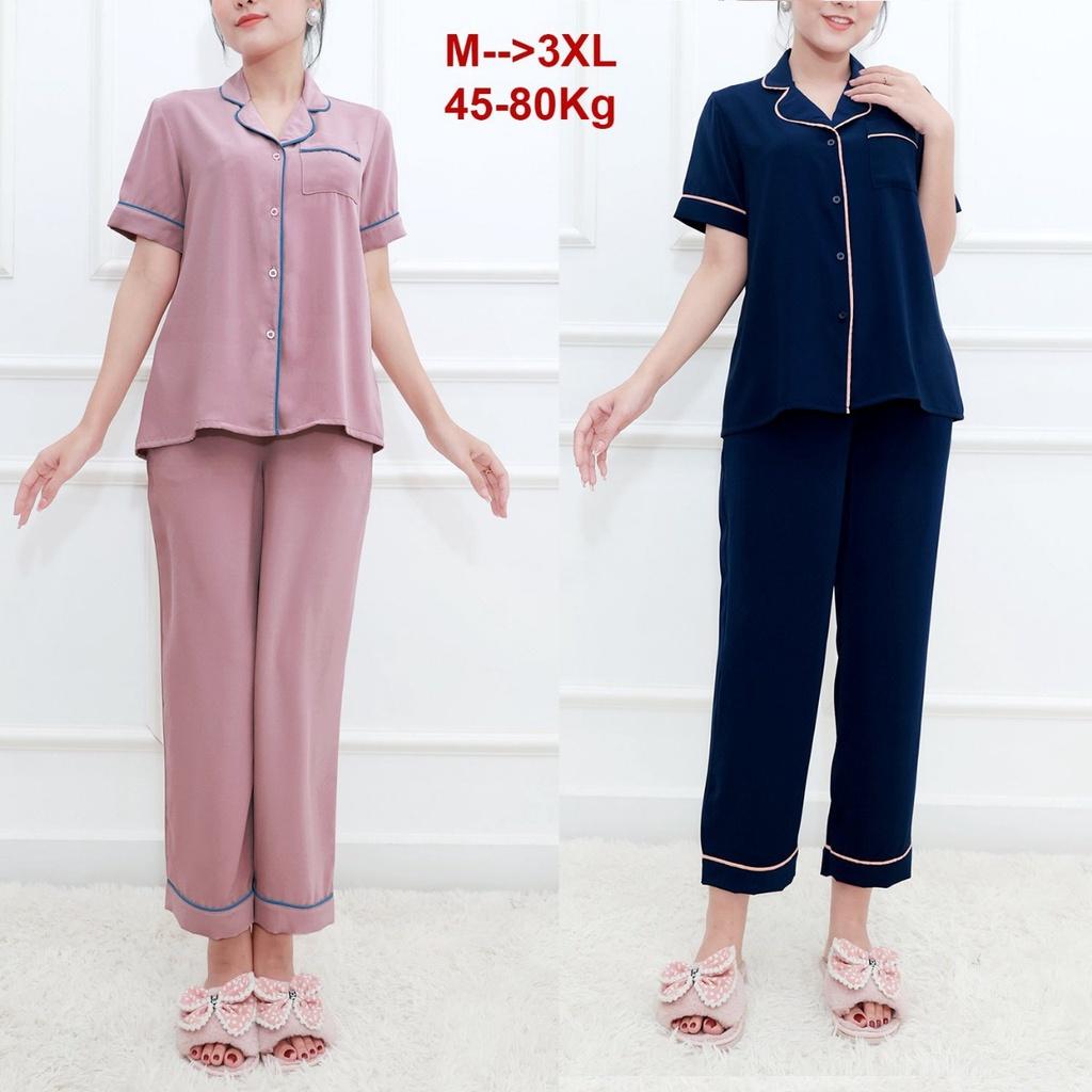 Bộ đồ ngủ lụa pijama nữ, chất lụa Latin Loại 1 cao cấp, Đồ mặc ở nhà thoải mái trẻ trung có đủ size, đủ mẫu