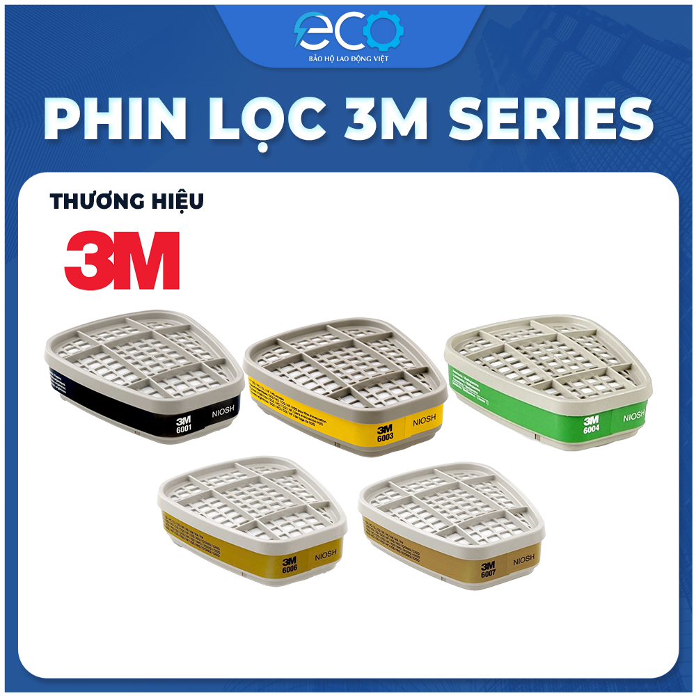 Phin lọc độc, phin lọc hữu cơ 3M 6001, 3M 6003 ,3M 6004, 3M 6006 và 3M 6007 dành cho mặt nạ 3M