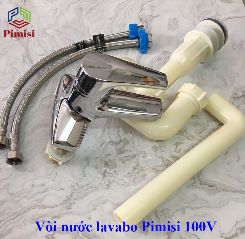 Vòi nước nóng lạnh lavabo Pimisi 100V bằng đồng cho nhà tắm | Hàng chính hãng