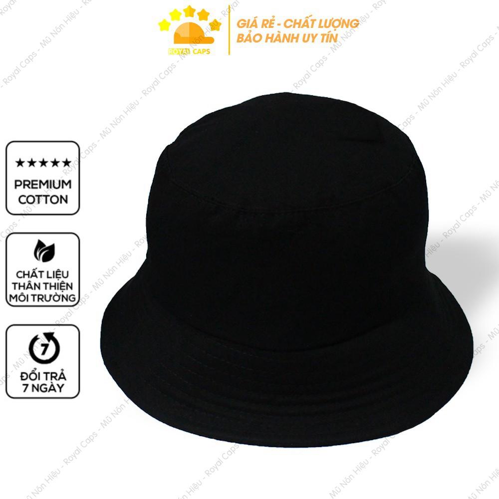 Mũ Nón Bucket Tai Bèo Nam Nữ Đen Trơn Vải Kaki Unisex