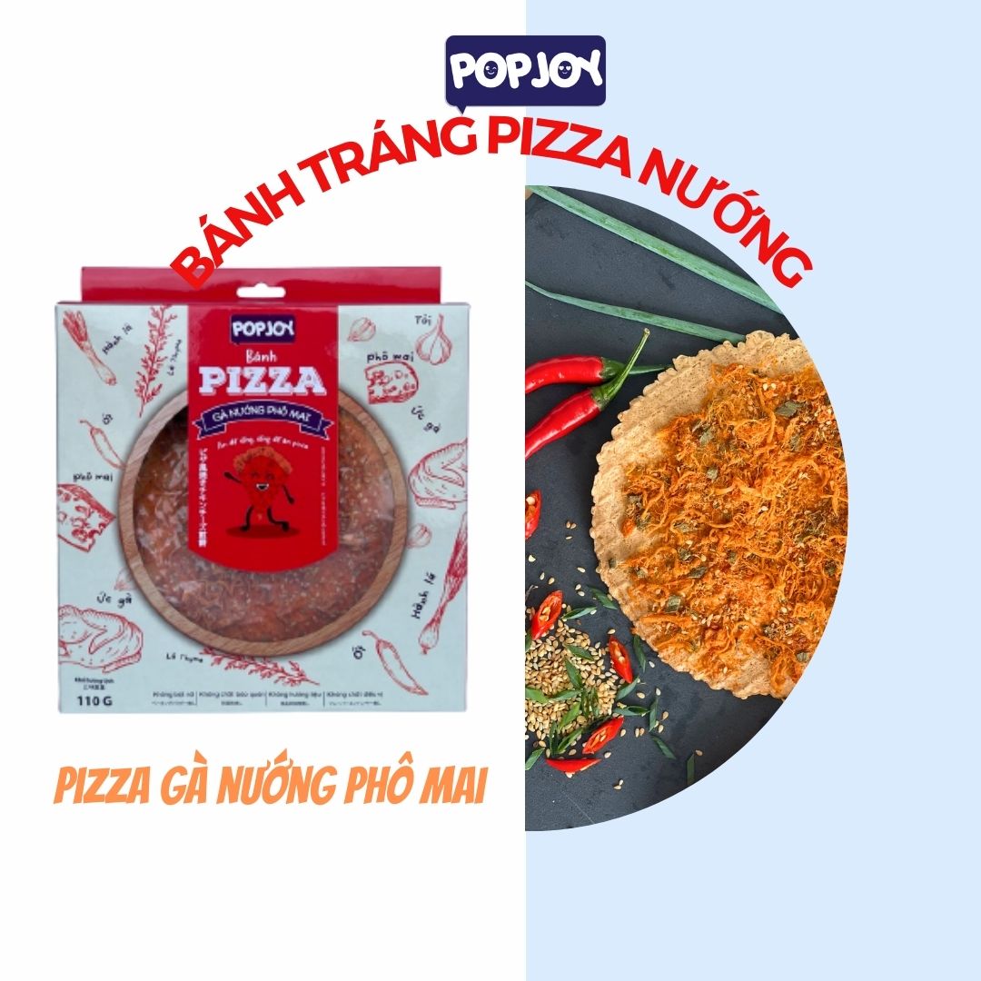 Combo 4 Vị Bánh Tráng Nướng Popjoy 125gram-Đặc Sản Nha Trang-Tôm Tươi, Mực Tươi, Cá Cơm Tự Nhiên, Pizza Gà Nướng Phô Mai