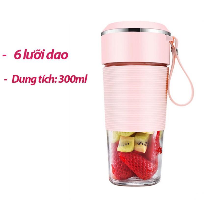 Máy Xay Sinh Tố Cầm Tay Mini. Máy Xay Trái Cây Đa Năng 6 lưỡi JUICER. BH 6T