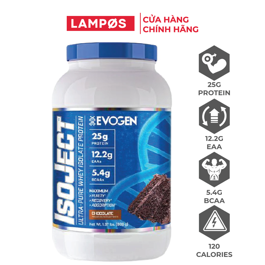 Combo Isoject Whey Protein Isolate, Hỗ trợ tăng cơ đẳng cấp của Evogen - Kèm bình lắc Evogen (Màu Đen)