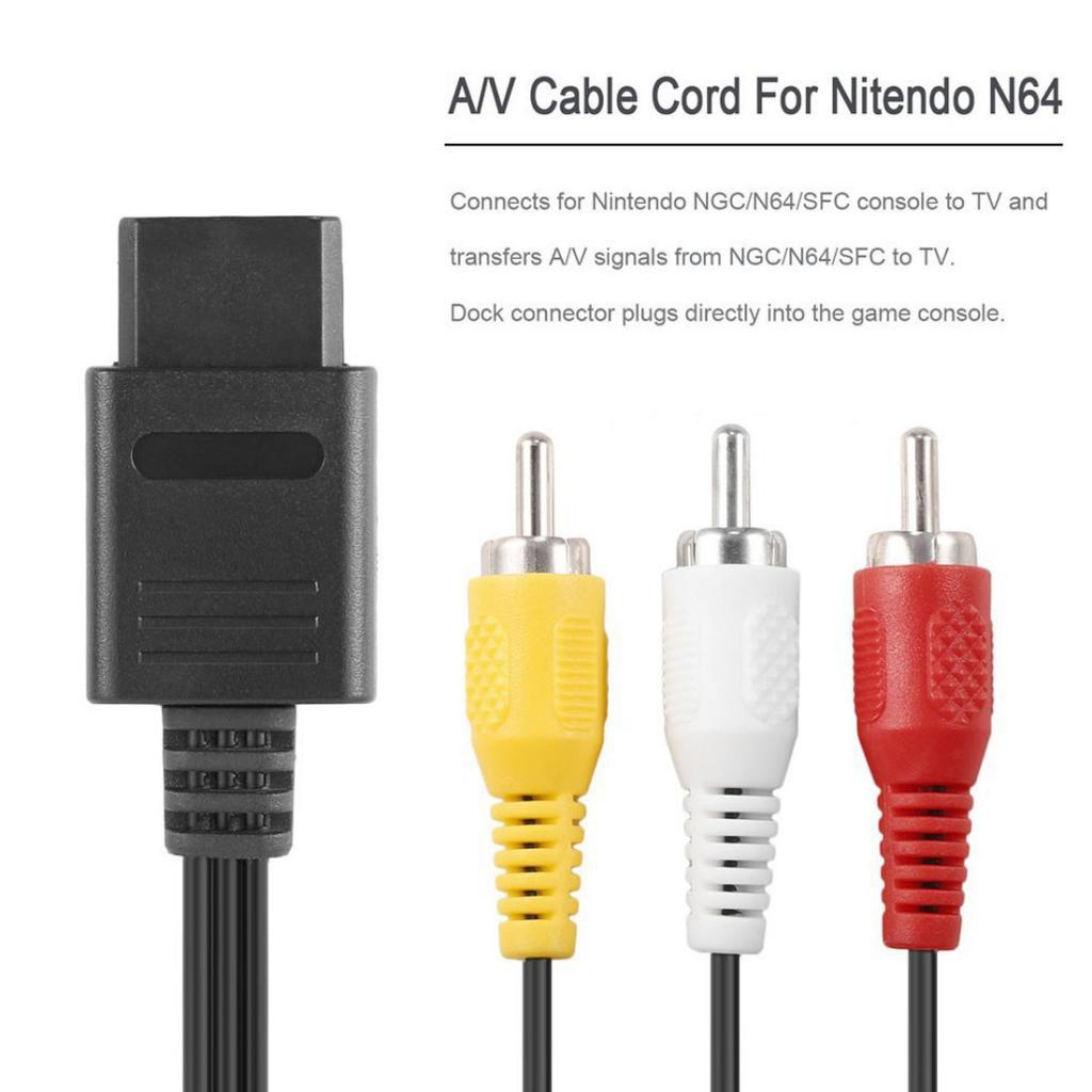 AV Audio Video Cable 1.8 M 6 Feet for 64 N64 Game Cube