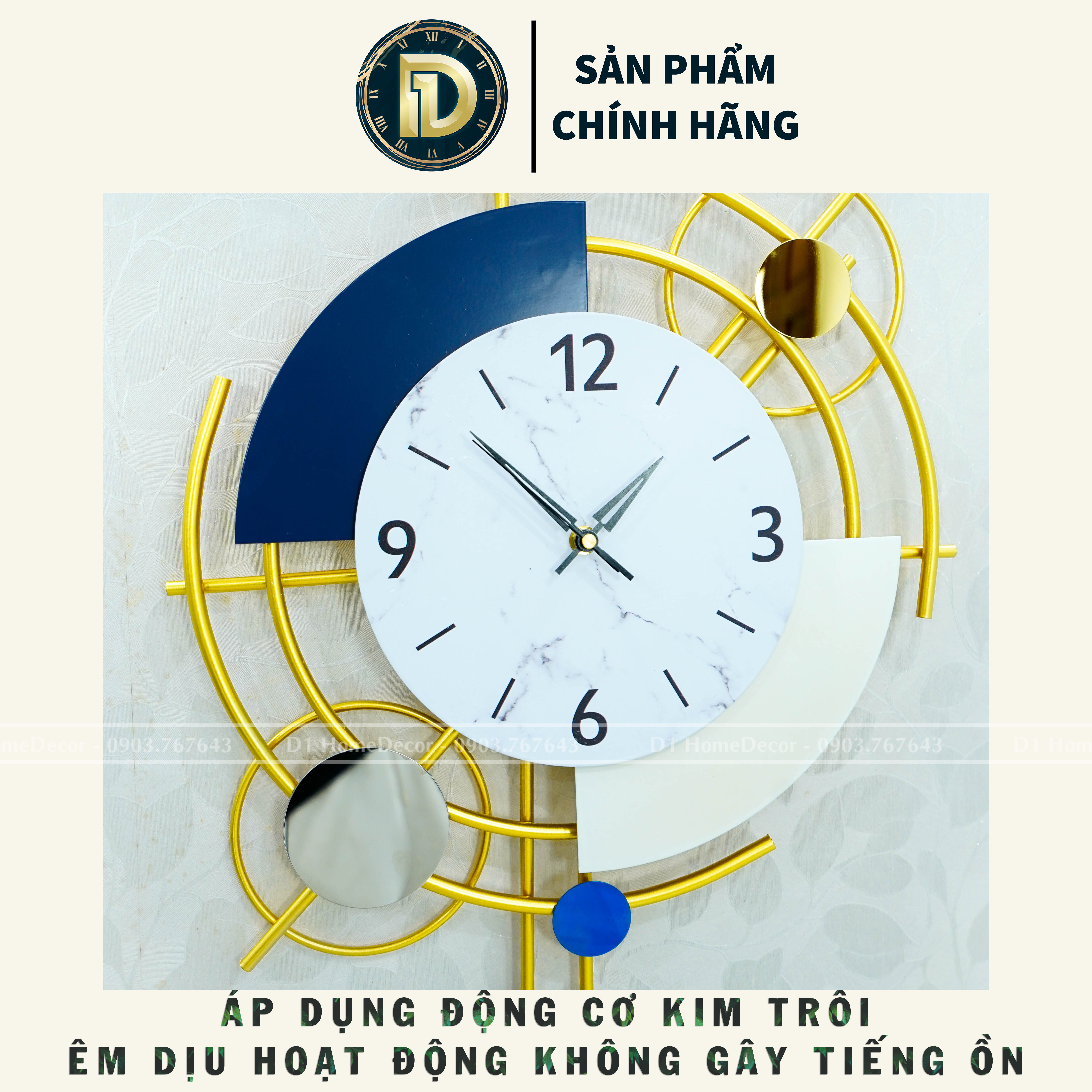 Đồng Hồ Treo Tường Kim Trôi Trang Trí Decor - Mẫu Đồng Hồ Hiện Đại Sáng Tạo - Trang Trí Nhà Cửa - BH 5 năm - D1Home - DT
