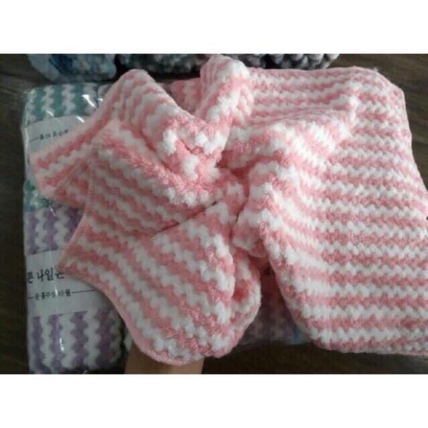 KHĂN MẶT LÔNG CỪU SIÊU MỀM MỊN THẤM NƯỚC. LOẠI KẺ