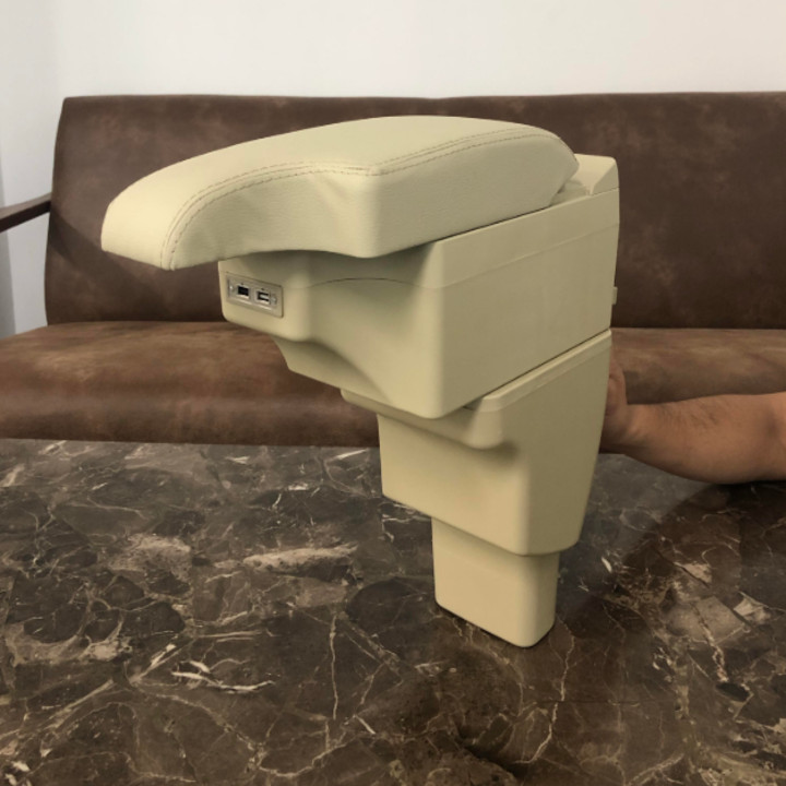 Hộp tỳ tay ô tô, xe hơi cao cấp dùng cho xe Hyundai i10 tích hợp 6 cổng USB (Mã SUSB-i10)