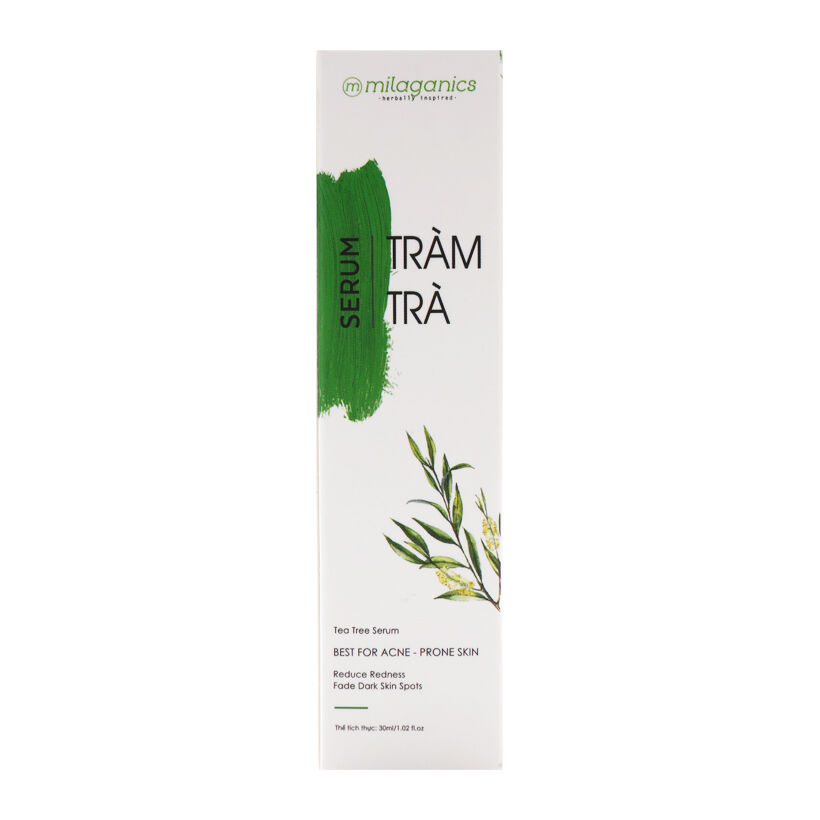 Serum Tràm Trà Milaganics Giảm Mụn Tận Gốc với Tinh Dầu Tràm Trà (30ml)