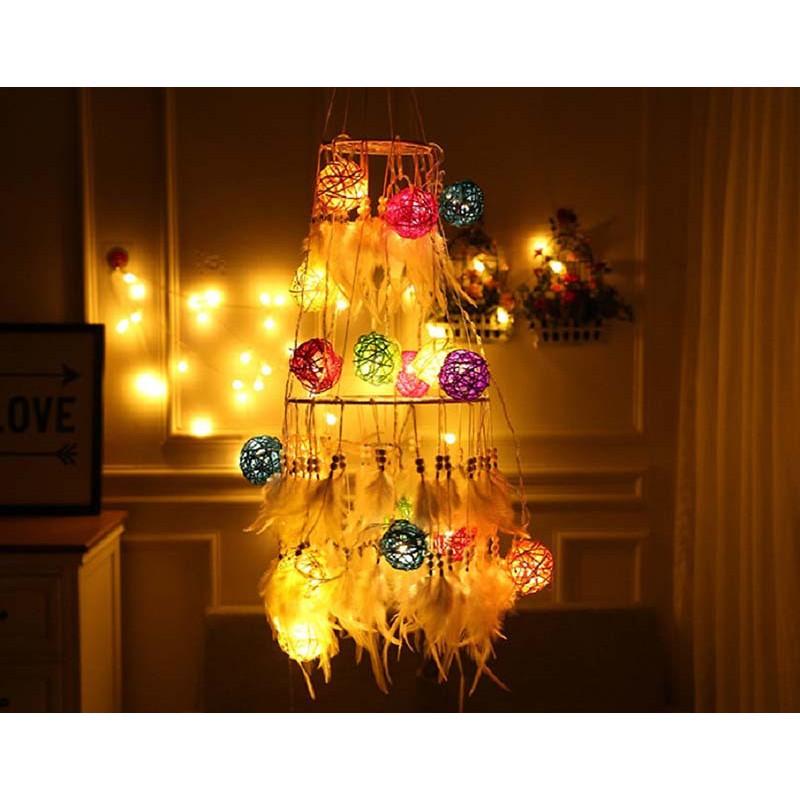 ĐÈN NHÁY LED TRANG TRÍ CÂY CẦU MÂY 20 QUẢ ĐỦ MÀU