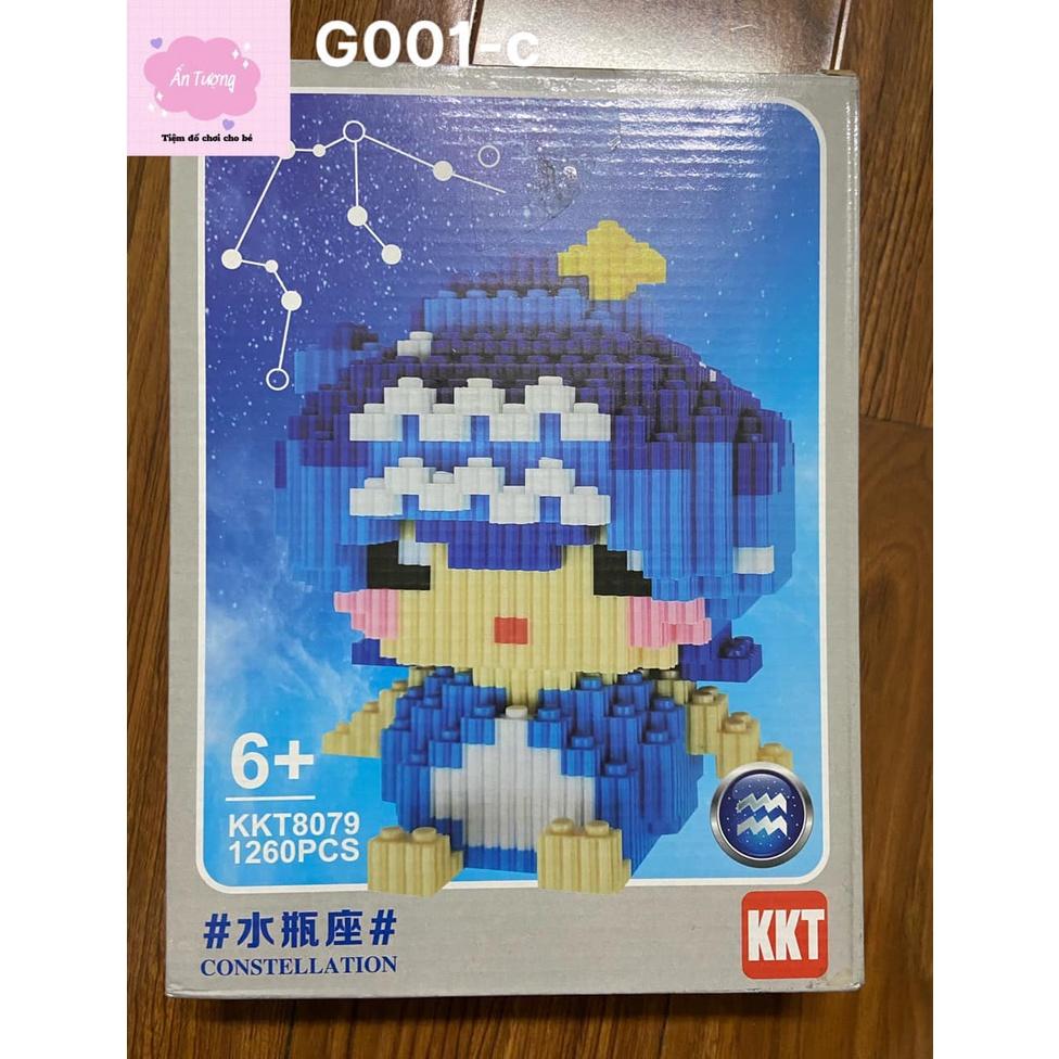 Mô hình lắp ráp 12 cung hoàng đạo, mini đồ chơi lắp ráp mini 3d