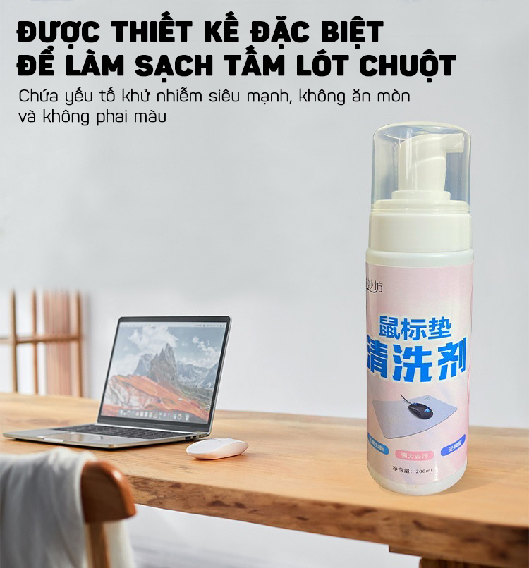 Dung Dịch Tẩy Sạch Vết Bẩn Cho Lót Chuột Máy Tính 200ML
