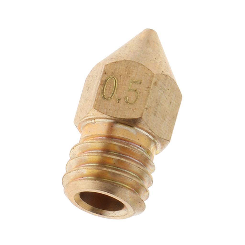 0.5mm Brass Extruder Nozzle Head Printhead for 3.0mm Filament 3D Printer