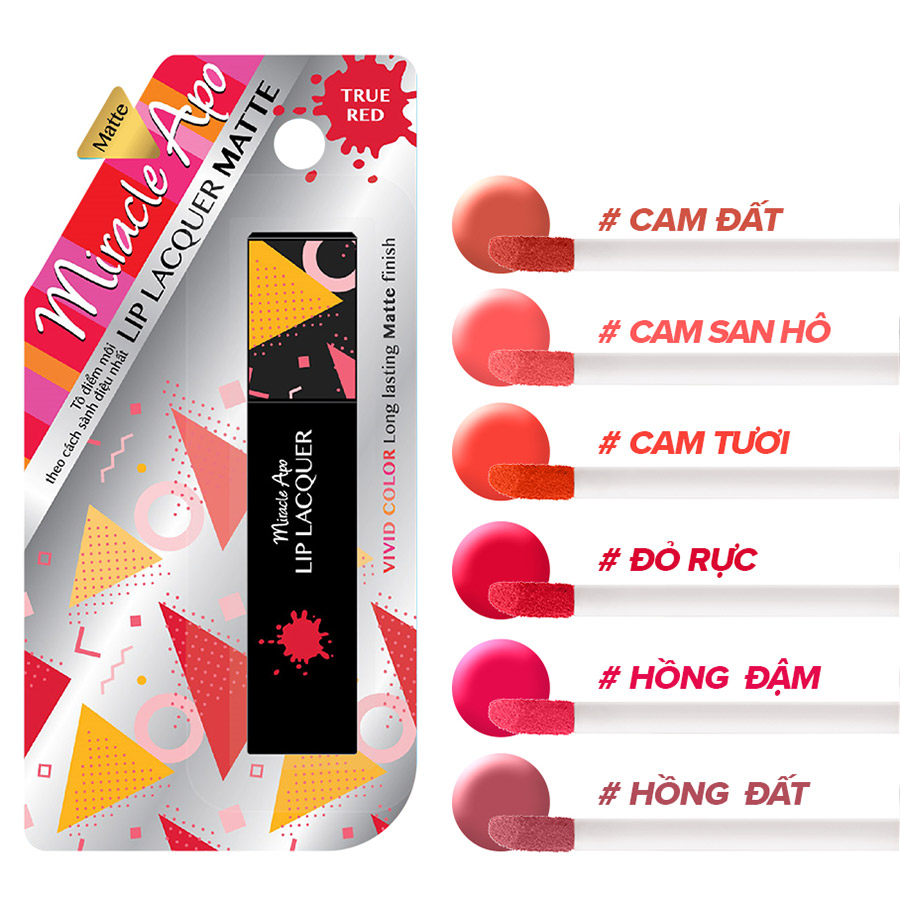 Son kem lì siêu mịn Miracle Apo Lip Lacquer Matte 3ml