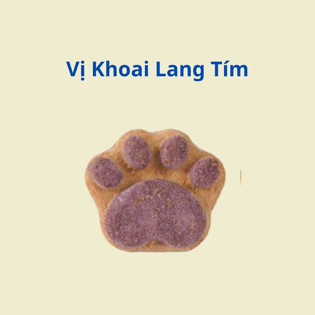 Bánh thưởng thịt xay sấy khô hình bàn chân cho chó mèo - 6g/viên