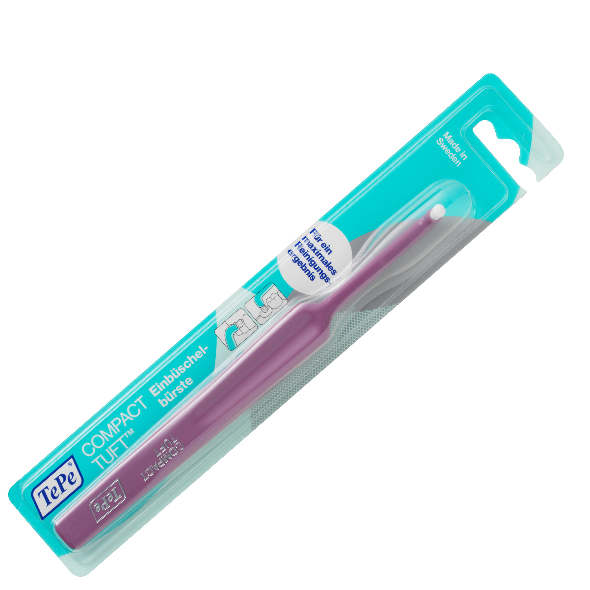 Bàn chải đánh răng đầu hình vòm cho người niềng răng, chỉnh nha, răng implant riêng lẻ Tepe Compact Tuft - Màu ngẫu nhiên