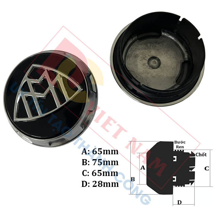 01 chiếc Logo chụp mâm, ốp lazang bánh xe ô tô Maybach TY-65MB