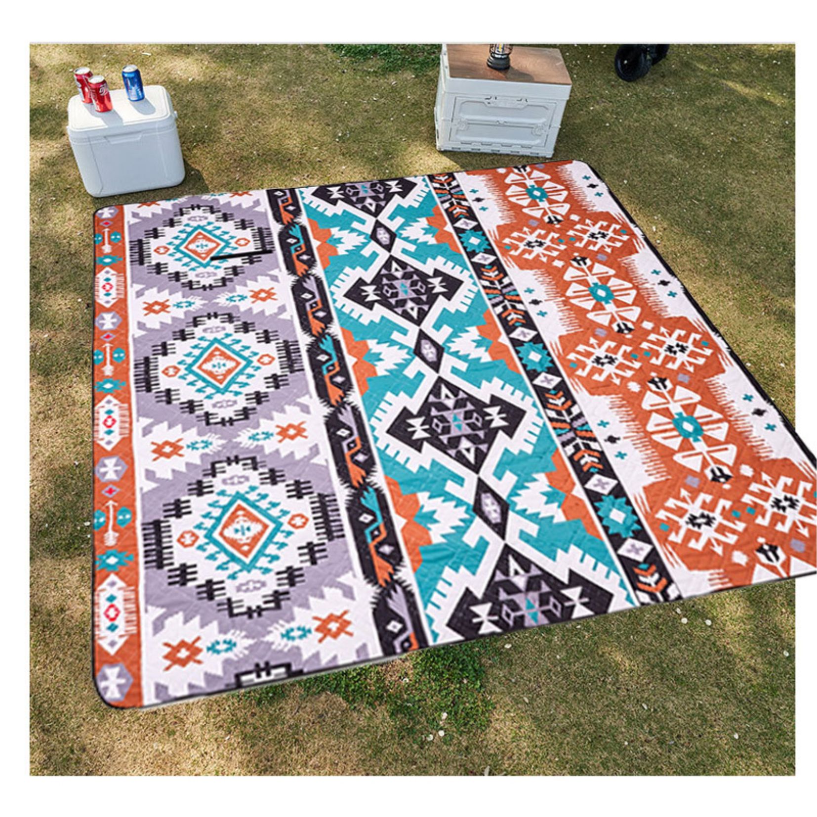 Thảm Picnic Dã Ngoại Suncojia, chống ẩm, họa tiết hoa văn thích hợp đi du lịch, phượt, 2×2m