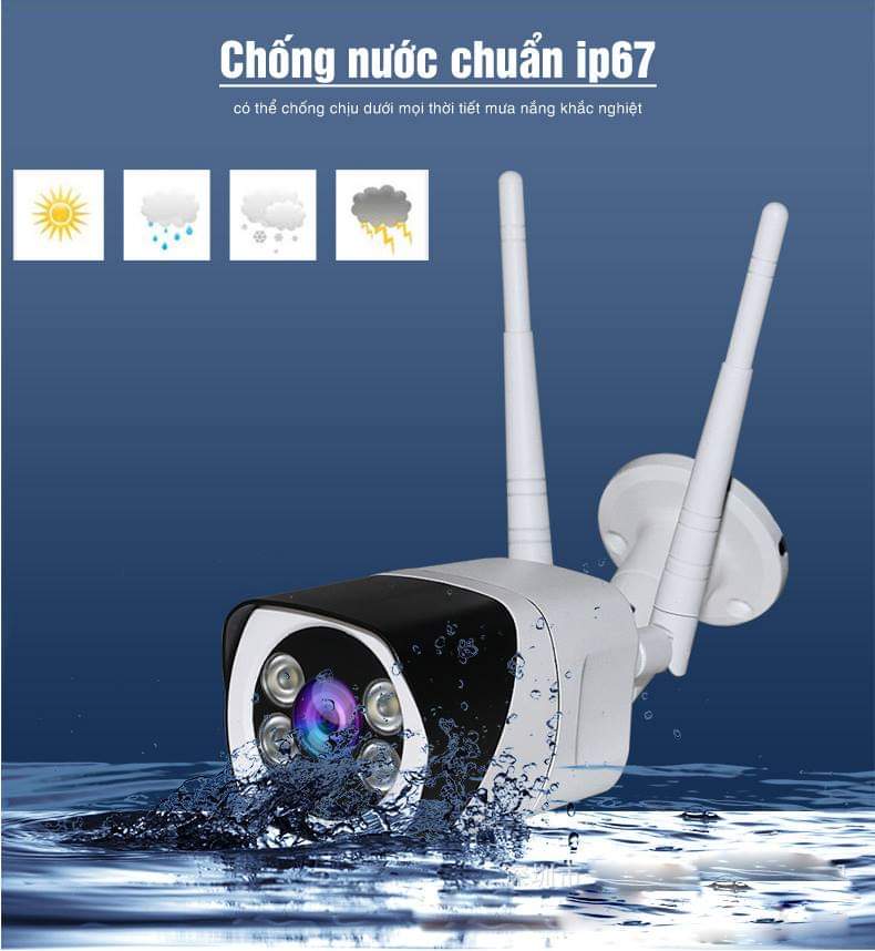 Camera IP Wifi Trong nhà Ngoài trời Yoosee 9104A FullHD 1080P + đàm thoại 2 chiều + Ban đêm có màu + Thẻ nhớ 32G - Hàng Nhập Khẩu