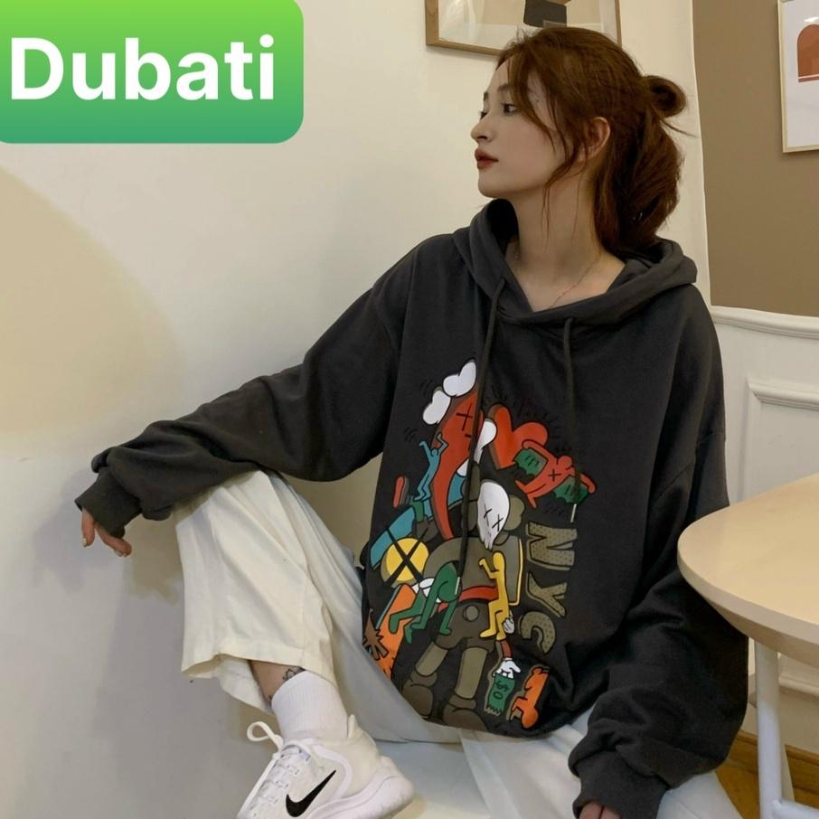 ÁO HOODIE - ÁO KHOÁC NỈ NAM NỮ CHẤT NỈ CÓ MŨ FROM RỘNG HOẠT HÌNH KWASSH- DUBATI FASHION