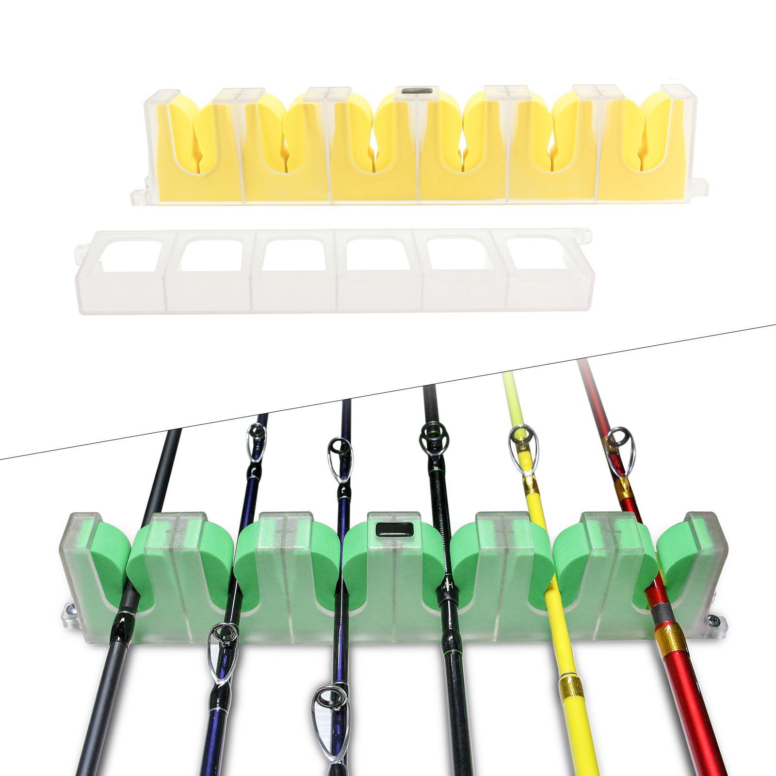 Fishing Rod Rack, Fishing Vertical Horizontal 6 Rod Holder Rack Fishing Pole Support Rod Stand Wall Mount for Fishing Bracket