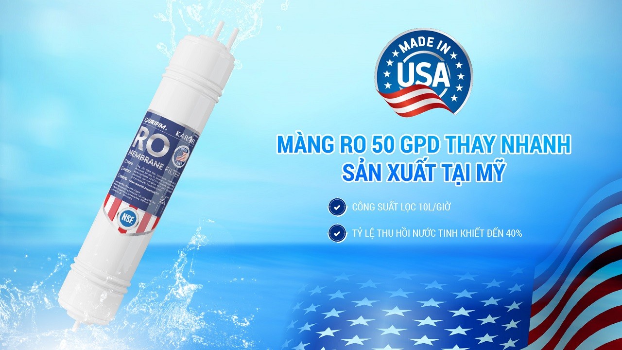 Máy lọc nước RO Mỹ 10 lõi Karofi ERO80 Pro RO - Giao trước lắp sau miễn phí toàn quốc - Bảo hành 36 tháng - Hàng chính hãng