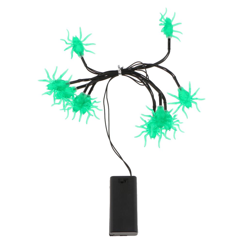 Outdoor 10 LED String Lights Spider Lamp Halloween Decor Window Light