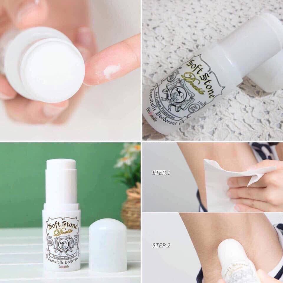 Dụng cụ chăm sóc, khử mùi vùng nách đá khoáng Soft Stone 20g Nhật Bản