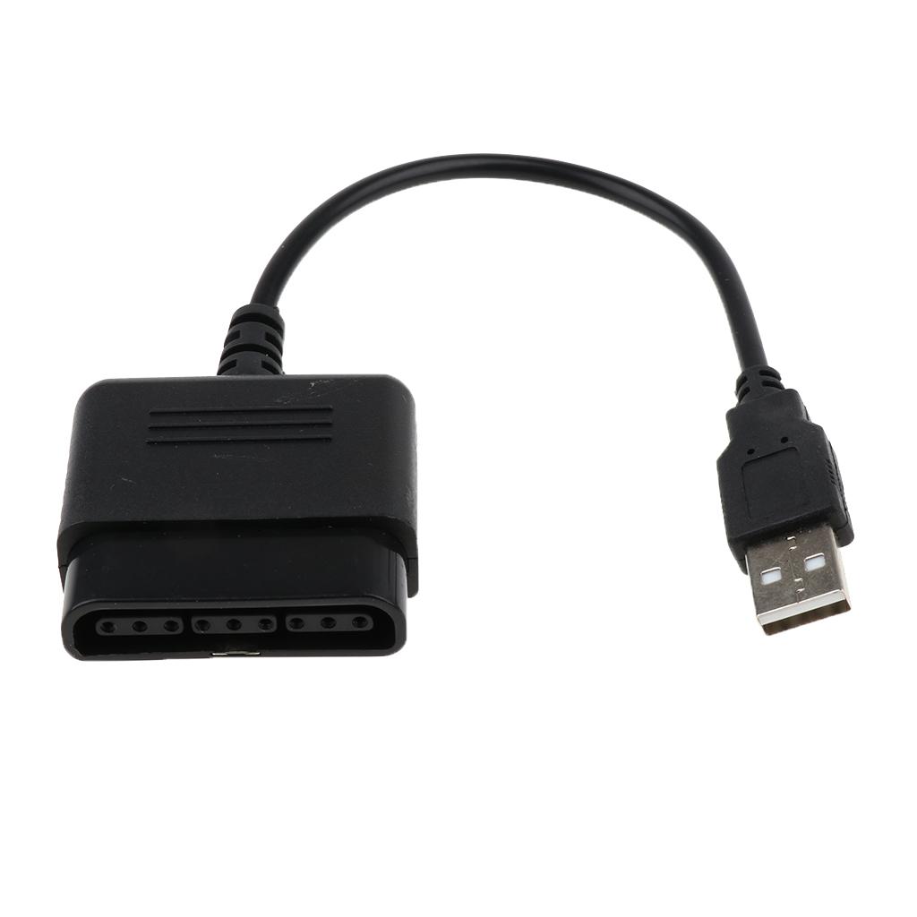 USB Controller Adapter Converter Cable For Sony PlayStation 2 PS2 To PS3/PC - Black