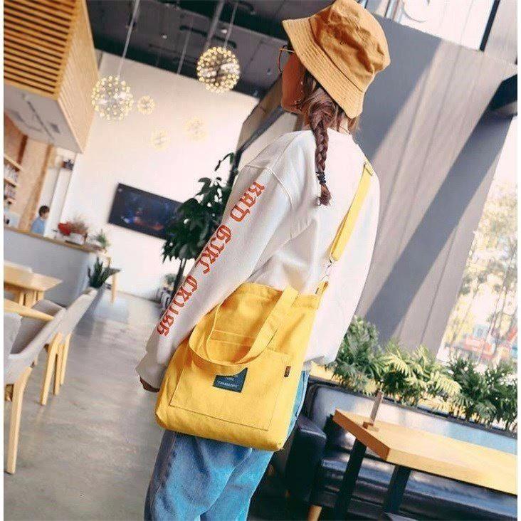 Túi Vải Tote Living Loại 1 Vải Canvas Siêu Đẹp Cặp Đeo Chéo Ulzzang Hàn Quốc BT17