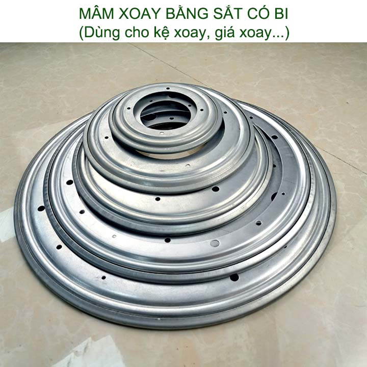 01 Mâm xoay tròn 360 độ, làm kệ-tủ-mâm xoay, bằng thép chống gỉ, có bi