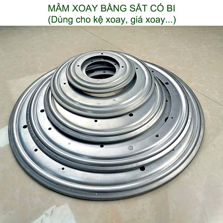 01 Mâm xoay tròn 360 độ, làm kệ-tủ-mâm xoay, bằng thép chống gỉ, có bi (5.5-14inch tùy chọn)