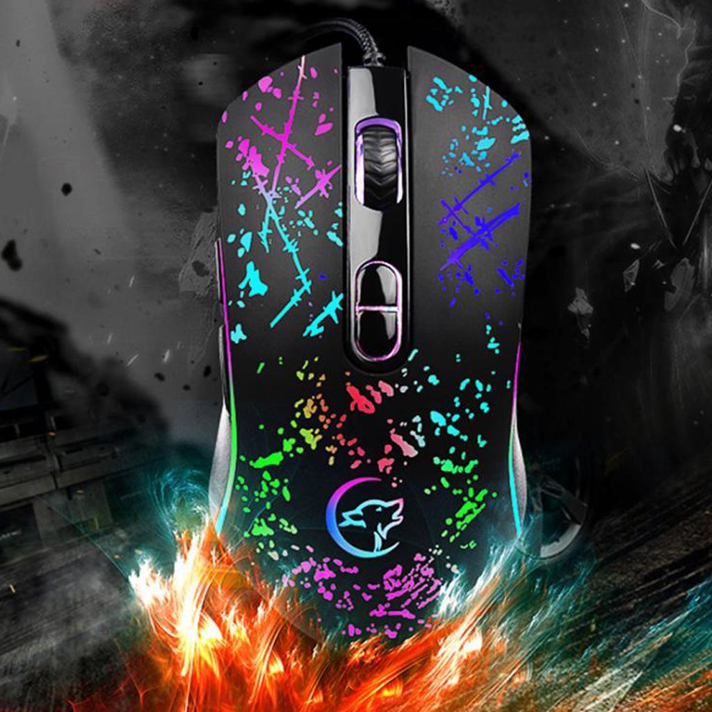 3200DPI Mechanical Macros Mouse Wired Gaming Mice USB RGB LED Backlit