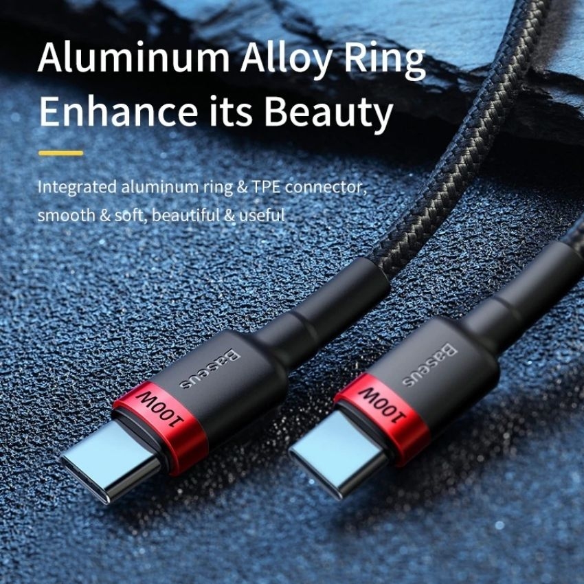Cáp sạc Baseus sạc nhanh CATKLF-ALG 100W 5A 2m, Fast Charging TYPE C to TYPE C- Hàng Chính Hãng
