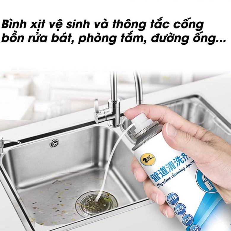 Bình xịt bọt vệ sinh đường ống cống, thoát nước, khử mùi hôi