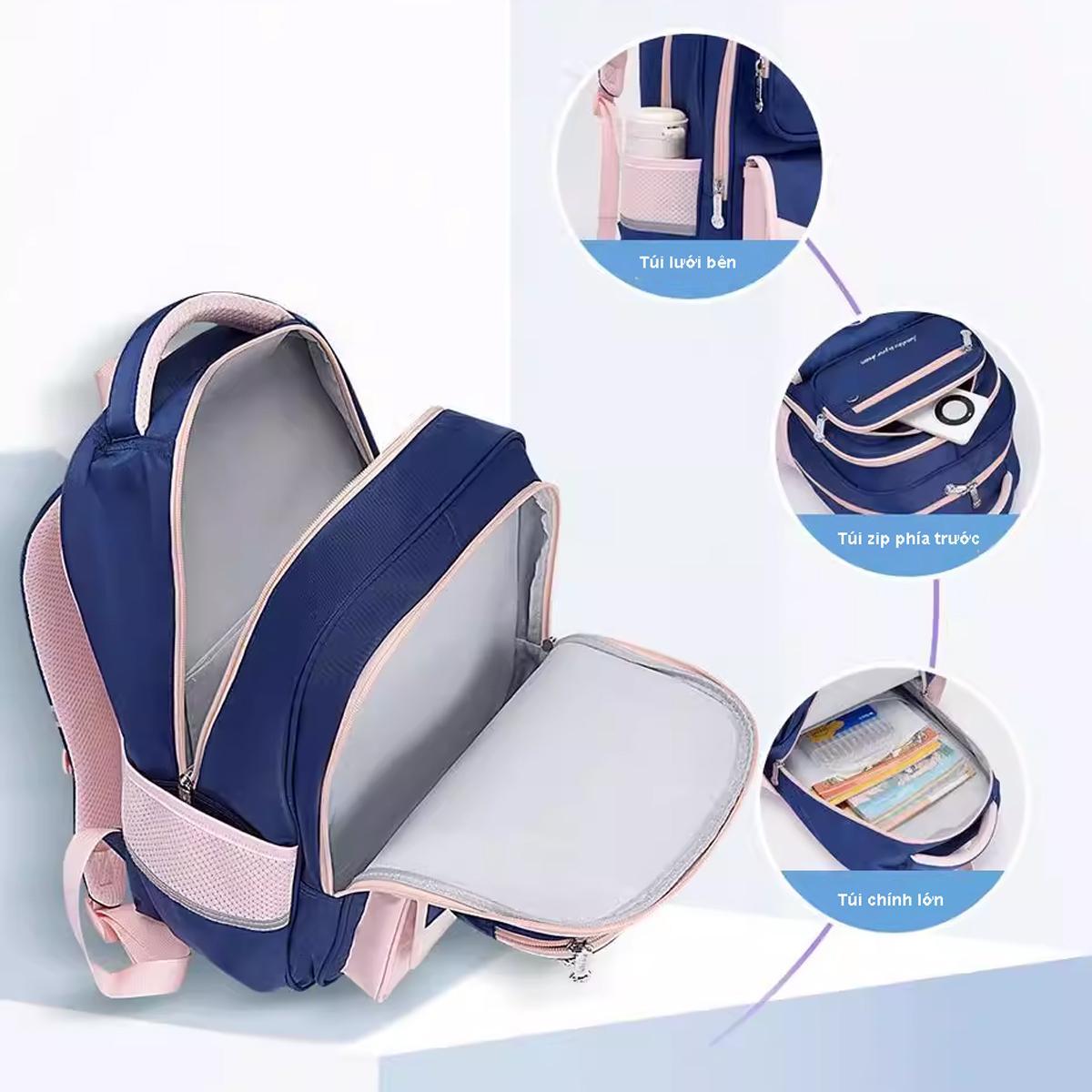 Ba Lô Chống Gù - Sun Eight 22339 - Màu Hồng Tím, Xanh Navy, Đỏ, Nâu, Xanh Lá