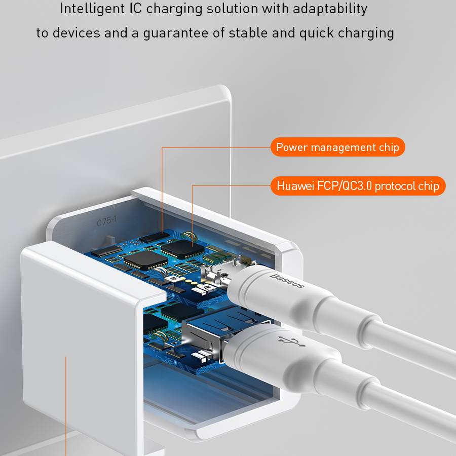 Adapter củ sạc nhanh đa năng 18W cho Smartphone /Tablet / Macbook hiệu Baseus Traveler PPS Quick Charger (2 cổng USB + Type C, sạc nhanh PD, Quick charge 3.0) - Hàng chính hãng