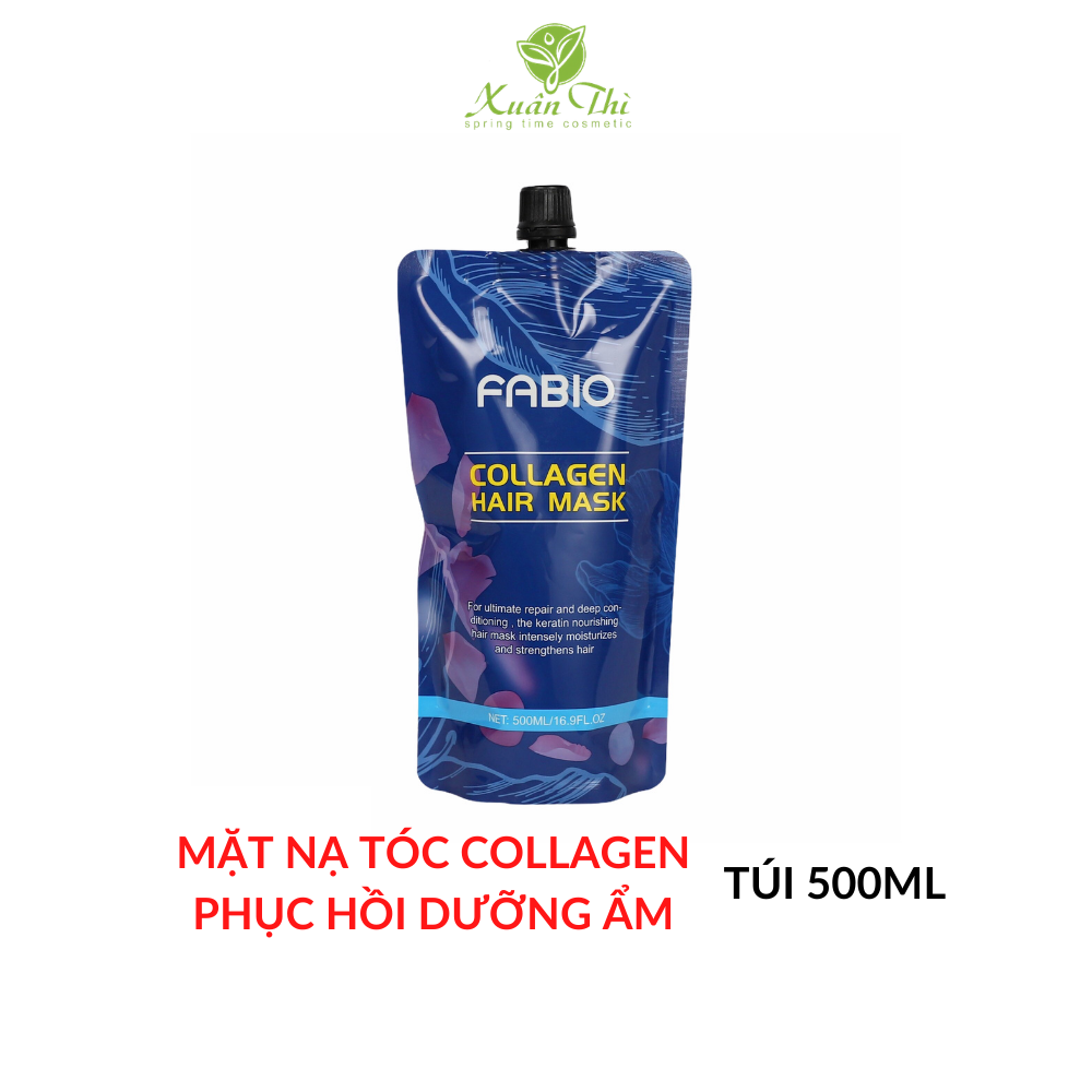 Dầu hấp ủ tóc Collagen FABIO 500ml bổ sung dưỡng chất cho tóc sau khi nhuộm, uốn, ép