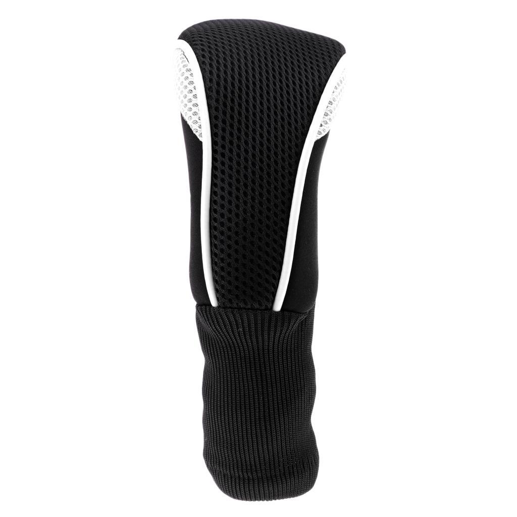3pcs Long Neck Golf Club Head Cover Wood Headcover for Women Black