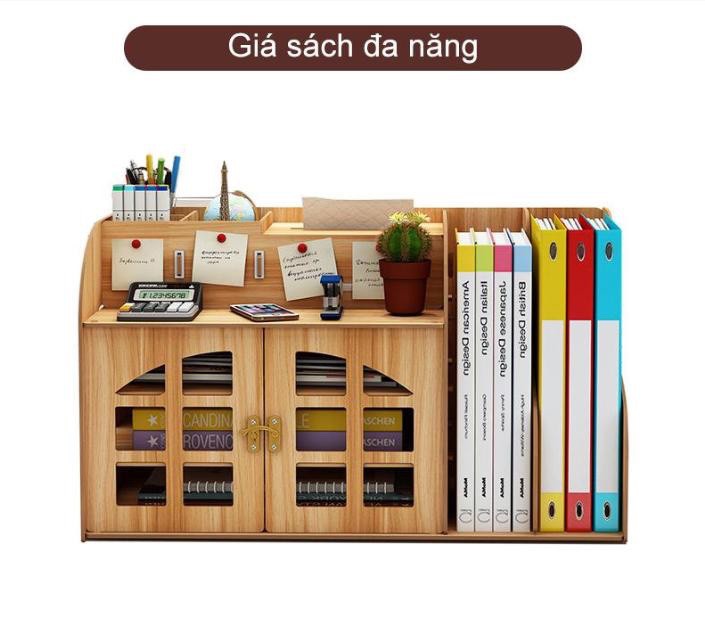 Giá sách đa năng văn phòng nhà cửa Gỗ anh đào