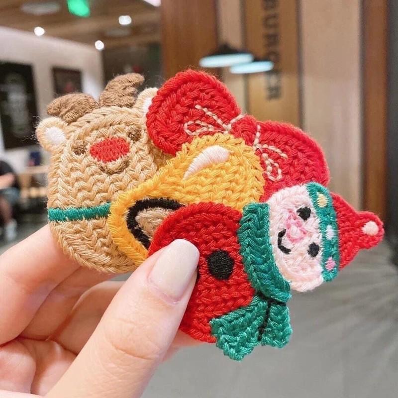 SET KẸP TÓC GIÁNG SINH ĐAN LEN 6 MÓN