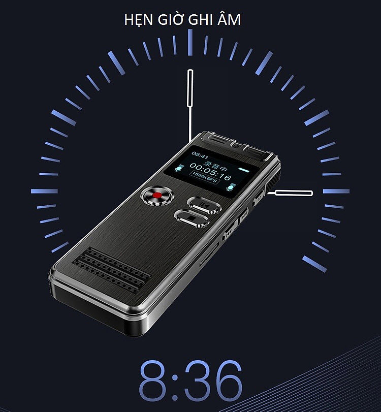 Kèm Thẻ Nhớ 8Gb - Máy Ghi Âm Chuyên Nghiệp GH-Q6 8G Màn Hình LCD Tích Hợp Loa Ngoài - Có Hỗ Trợ Nghe Nhạc MP3