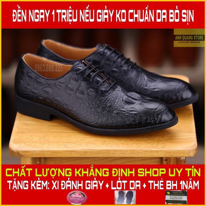 Giày da nam buộc dây da bò nguyên tấm bảo hành 1 năm GT19