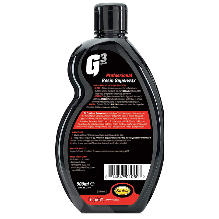 Wax bảo vệ và tạo độ bóng Farécla cao cấp G3 Pro Resin Superwax 500ml