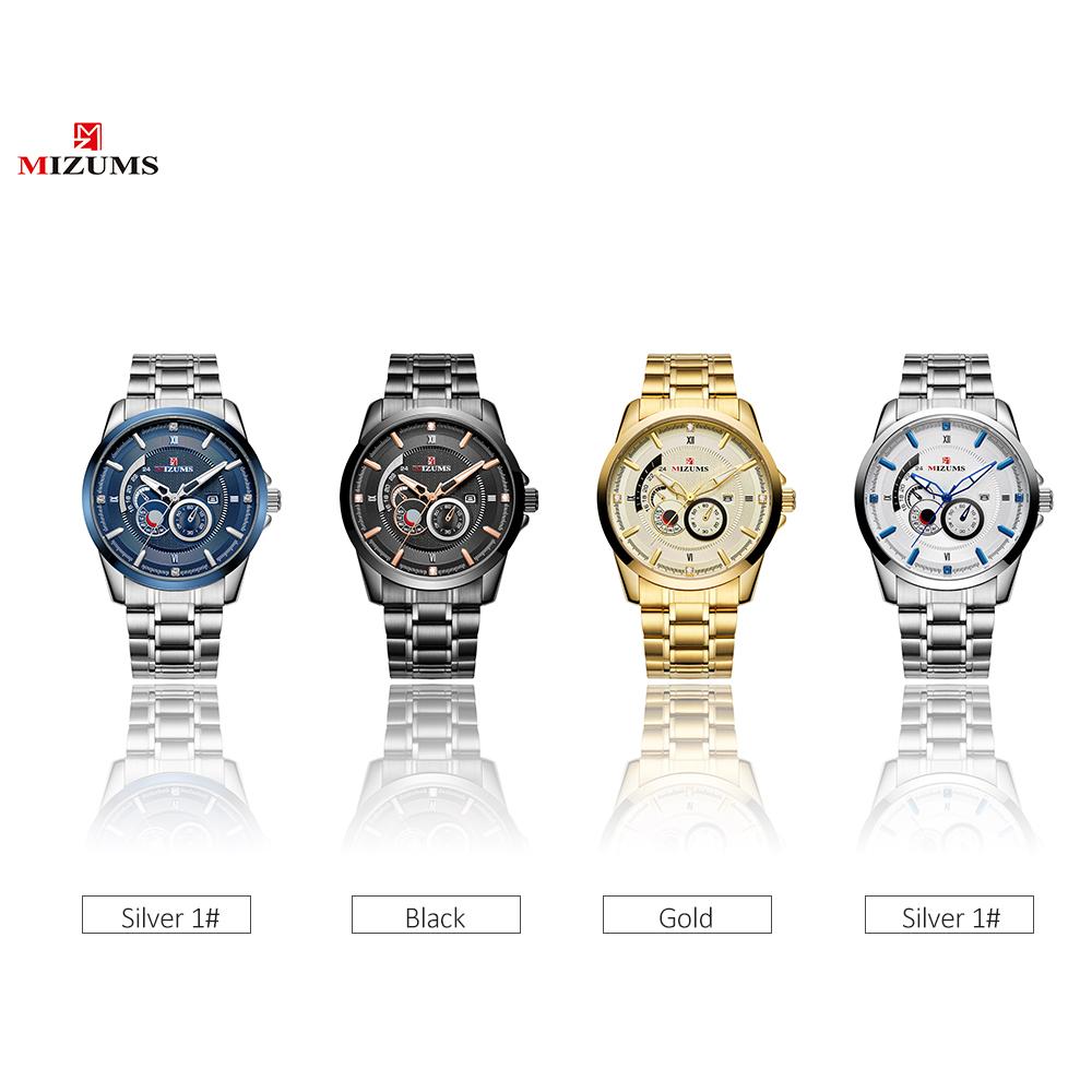 Đồng hồ đeo tay nam bằng thép không gỉ thạch anh chống thấm nước MIZUMS