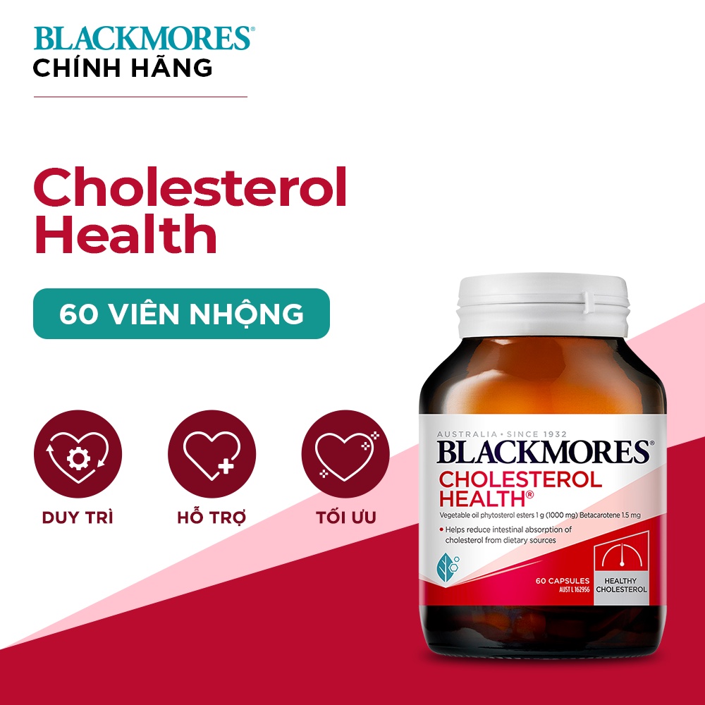 Viên Uống Hạ Mỡ Máu Hỗ Trợ Cân Bằng Cholesterol  Blackmores Cholesterol Health Hộp 60 viên