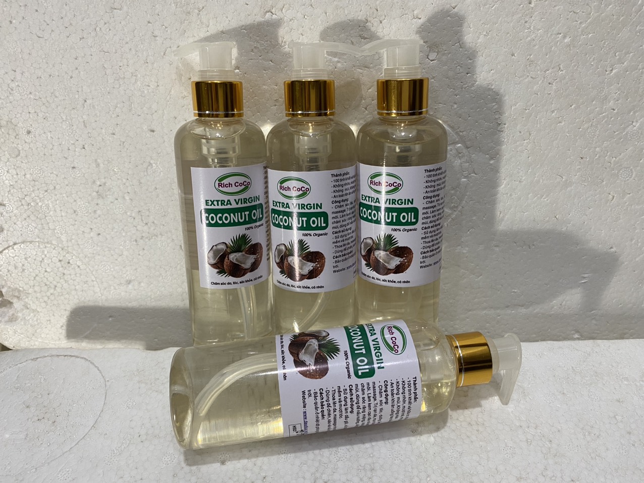 DẦU DỪA HỮU CƠ ÉP LẠNH - RICH COCO - EXTRA VIRGIN COCONUT OIL – CHAI 300ml