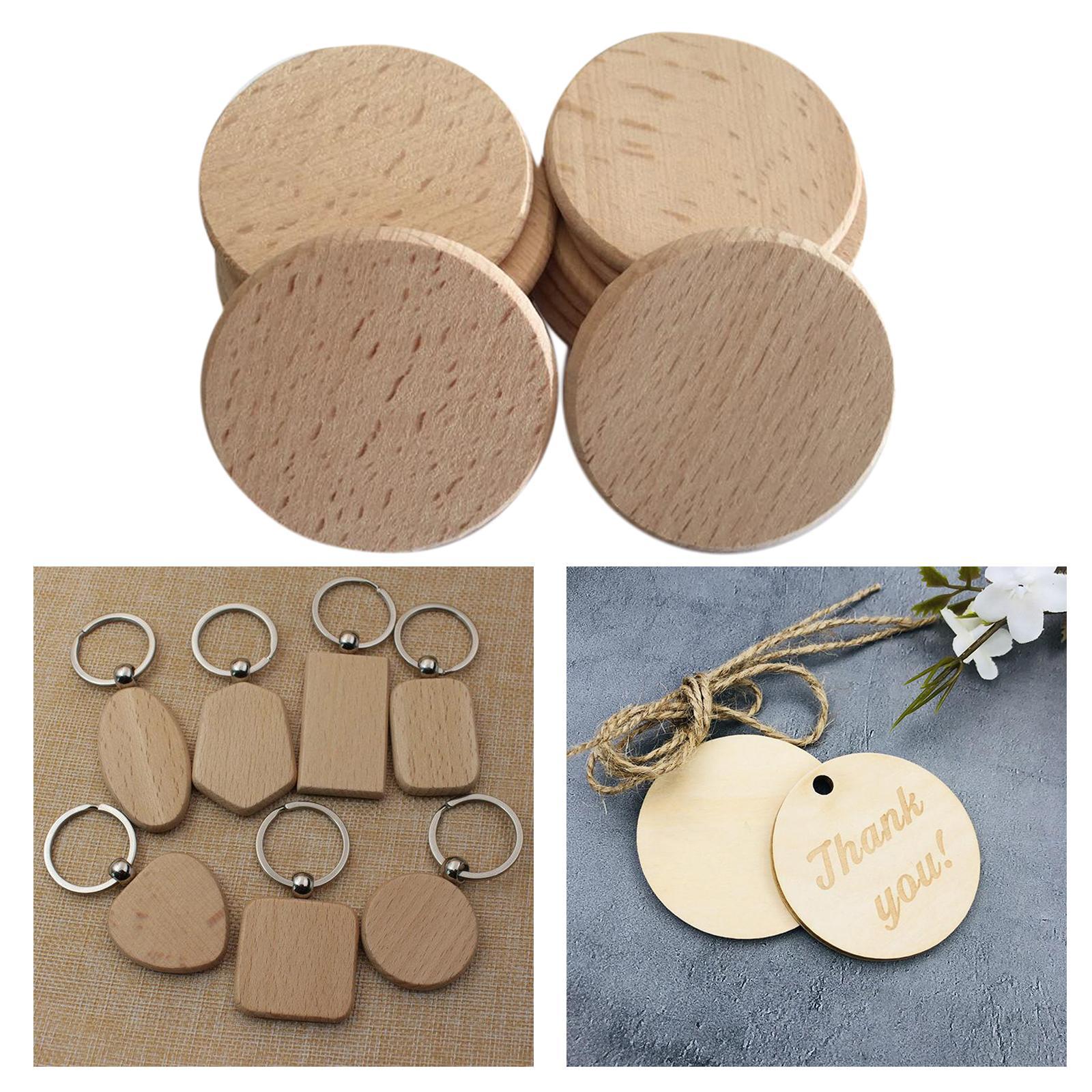 20Pieces Unfinished Wood Slices Round Disc Circle Pieces Cutouts Chips 5cm