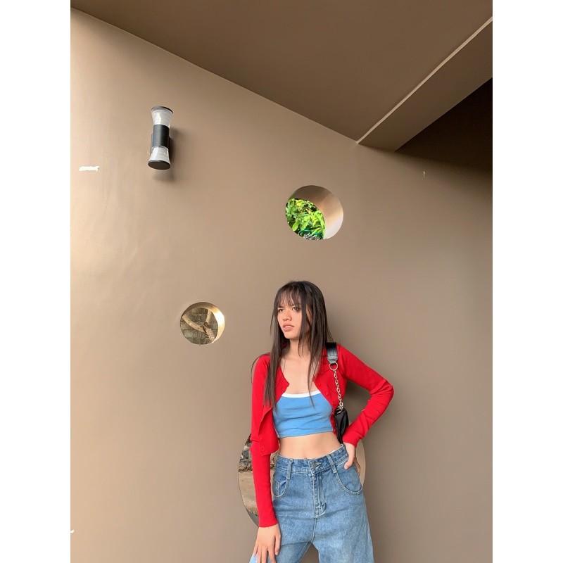Áo cardigan len - Áo len croptop nữ